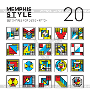 Set memphis patch - vector clipart