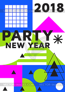 Партия нового года яркий плакат - изображение в векторном формате
