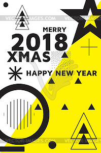 Bright festive New Year poster - vector image