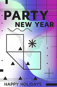 Bright festive New Year poster - vector image