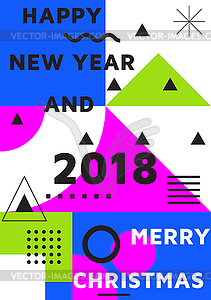 Bright festive New Year poster - vector clipart