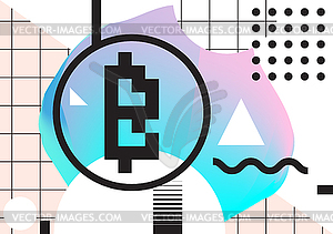 Типографский горизонтальный баннер для Blockchain - стоковый клипарт