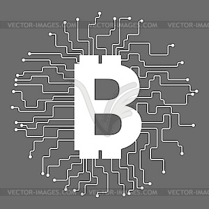 Symbol of bitcoin technology - vector clipart