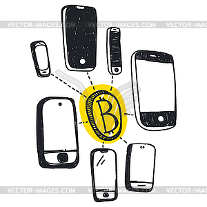 Abstract bitcoin technology - vector clipart / vector image