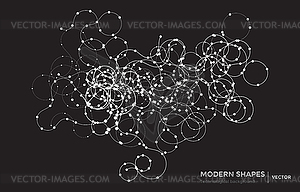 Abstract circuit networking blockchain concept - white & black vector clipart