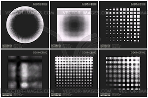 Universal Halftone Geometric Shapes For Design - vector clipart