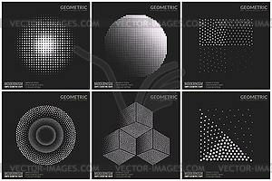 Universal Halftone Geometric Shapes For Design - vector clip art