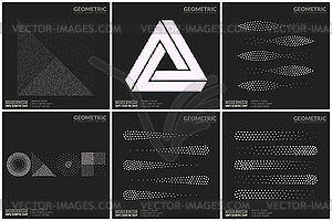 Universal Halftone Geometric Shapes For Design - vector clipart / vector image