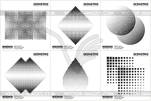 Universal Halftone Geometric Shapes For Design - vector clipart