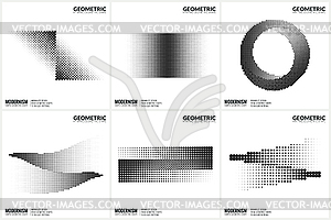 Universal Halftone Geometric Shapes For Design - stock vector clipart