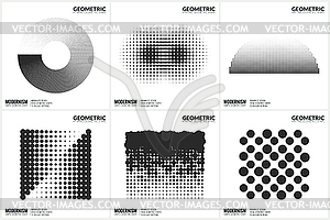 Universal Halftone Geometric Shapes For Design - vector image