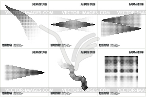 Universal Halftone Geometric Shapes For Design - vector image