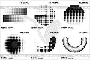 Universal Halftone Geometric Shapes For Design - vector clipart