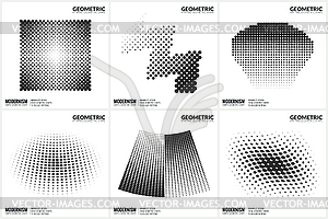 Universal Halftone Geometric Shapes For Design - vector clipart