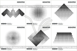 Universal Halftone Geometric Shapes For Design - vector image