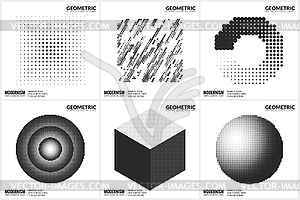 Universal Halftone Geometric Shapes For Design - vector clipart