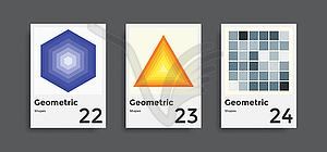 Обложки коллекции шаблонов с графической геометрией - векторный графический клипарт