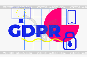 General Data Protection Regulation Abstract - royalty-free vector clipart