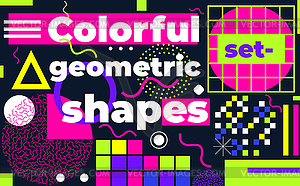 Коллекция геометрических фигур. Универсальный красочный - клипарт в формате EPS