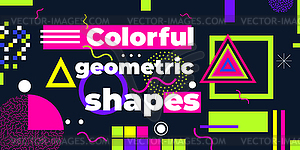 Geometric figures collection. Universal colorful - vector image