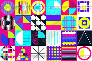 Geometric figures collection. Universal colorful - vector image