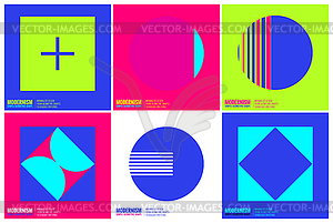 Simplicity Geometric Design Set Clean Lines and - vector clipart