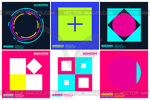 Simplicity Geometric Design Set Clean Lines and - vector clipart
