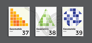 Коллекция шаблонов с графическим геометрическим рисунком - векторный клипарт EPS