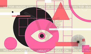 Minimal geometric web banner design template - vector clipart