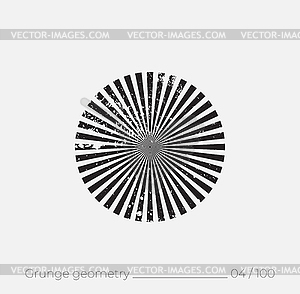 Geometric simple shape in grunge retro style - vector clipart