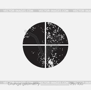 Geometric simple shape in grunge retro style - vector EPS clipart