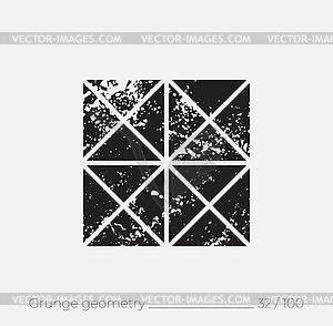 Geometric simple shape in grunge retro style - vector clipart