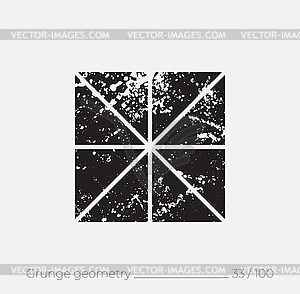 Geometric simple shape in grunge retro style - vector image