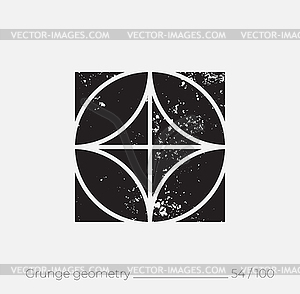 Геометрическая простая форма в стиле ретро ретро - изображение в векторе