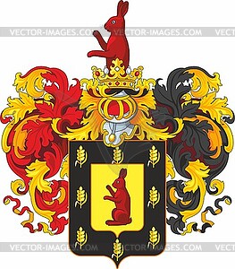 Zaitsev family coat of arms - vector clipart