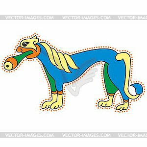 Celtic medieval lion - vector clip art