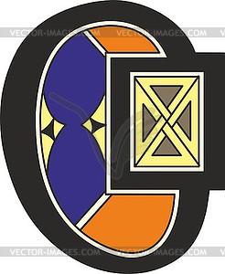 Celtic medieval initial letters CO - vector clipart