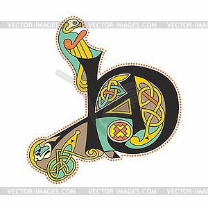 Celtic medieval initial letters HA - vector clipart