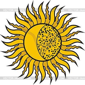 Солнечное затмение - векторный клипарт / векторное изображение