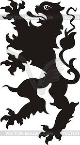 Heraldic lion tattoo. Black / white silhouette - vector clip art