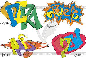 Opera, power, pride and open graffiti - vector clipart