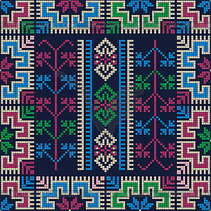 Palestinian embroidery pattern 264 - color vector clipart