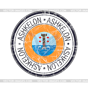 City of Ashkelon, Israel stamp - vector image