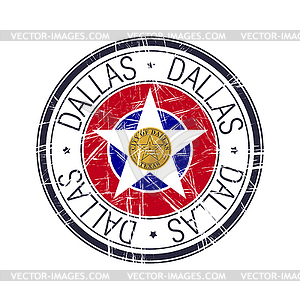 Город Даллас, штемпель Техаса - рисунок в векторном формате
