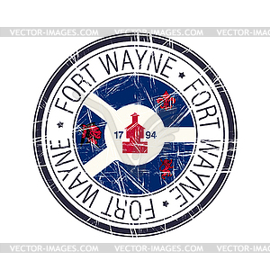 City of Fort Wayne, Indiana stamp - vector clip art