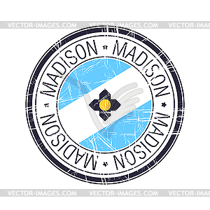 City of Madison, Wiscons stamp - vector clipart