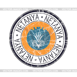 City of Netanya, Israel stamp - vector image