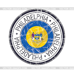 City of Philadelphia, Pennsylvania stamp - vector clipart