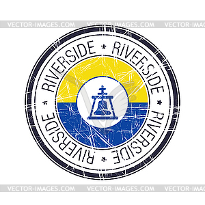 City of Riverside, California stamp - vector clipart