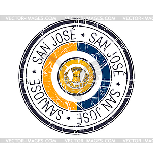 City of San Jose, California stamp - vector image